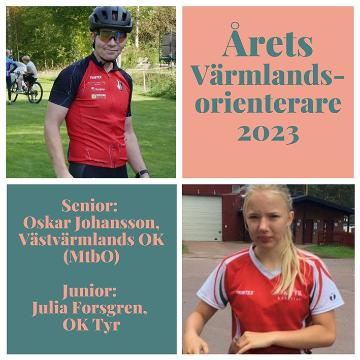 Oskar Johansson och Julia Forsgren, årets värmlandsorienterare 2023